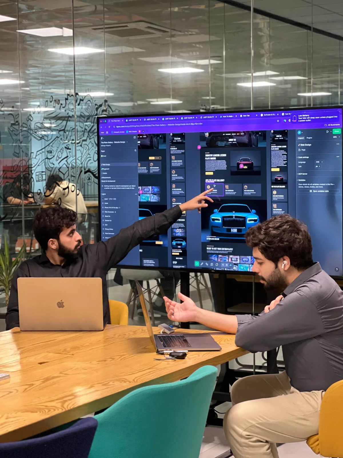 Reviewing Figma designs on the big screen, 2024