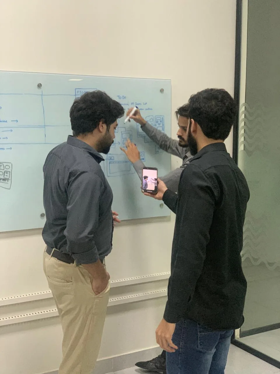 Whiteboard wireframing session, 2024